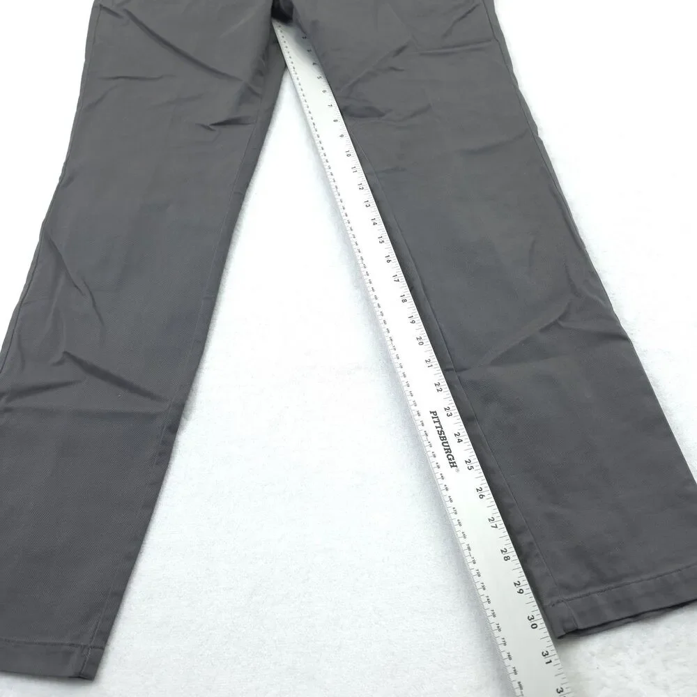 Perk Slim Fit + Stretch Chino Pants Flat Front Mens 33x32 Gray